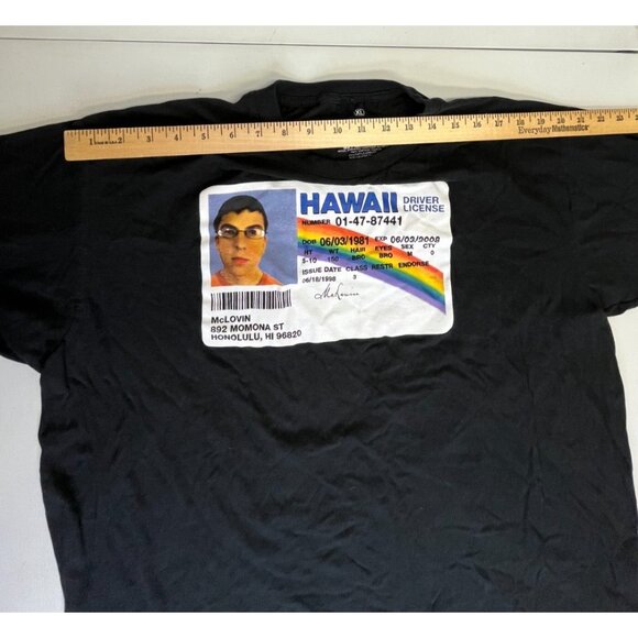 Superbad McLovin Hawaii Driver License Graphic T-Shirt Size XL Movie Tee - Picture 6 of 10